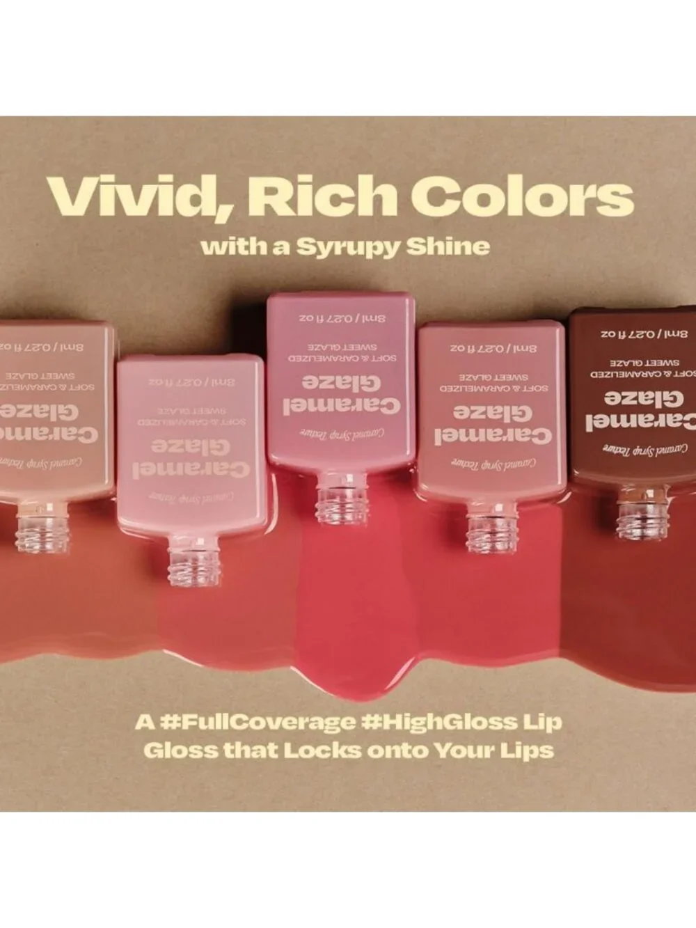 Caramel Glaze Lip Tint | K-Beauty High-Gloss, Full-Coverage, Non-Sticky Shine